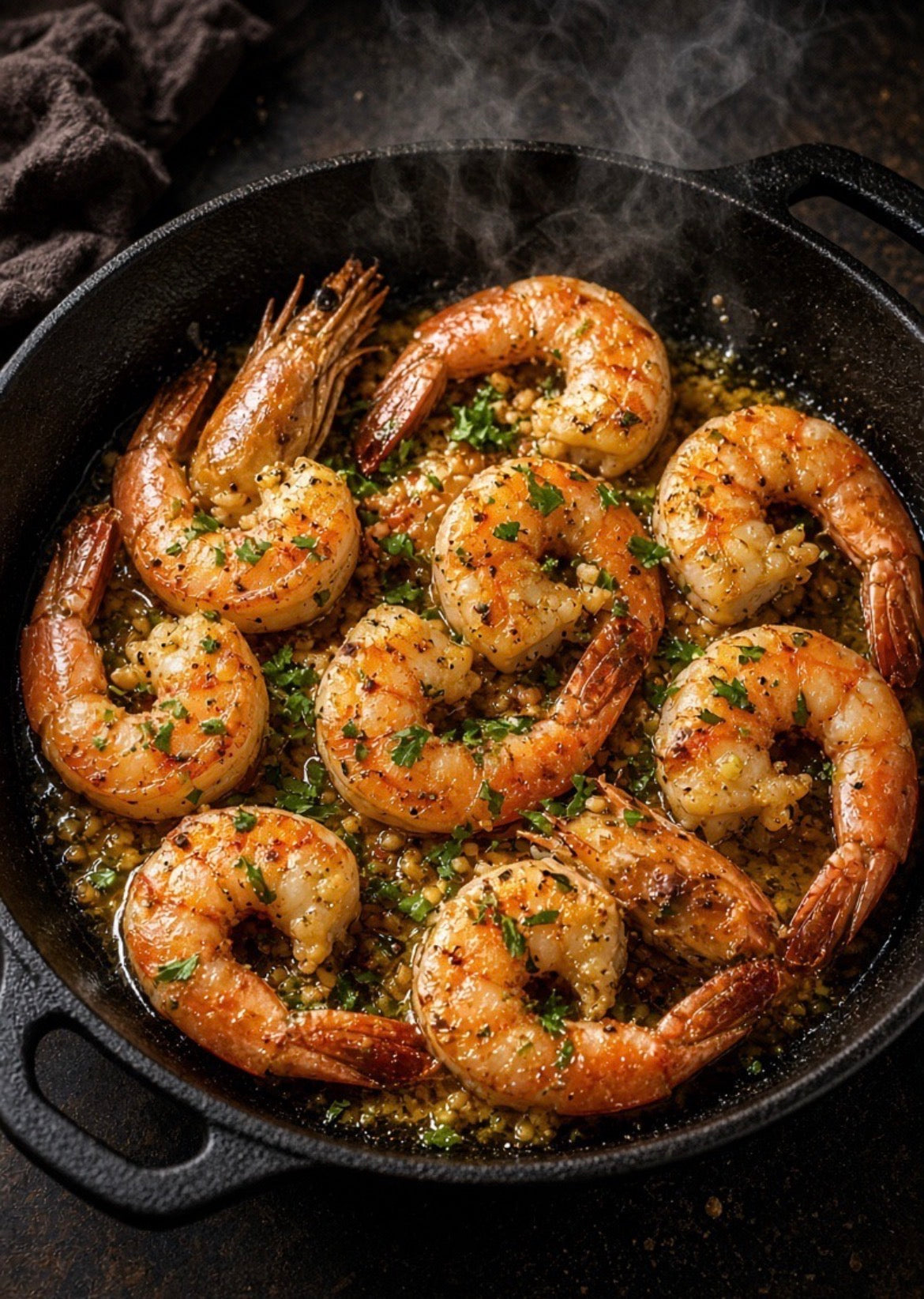 Fire Cooked Garlic Butter Prawns